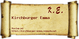 Kirchburger Emma névjegykártya